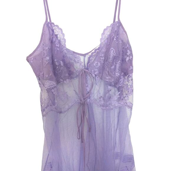 Victoria’s Secret Lingerie Lace Babydoll Sz M LAVENDER LT Purple Barbiecore VNT - Picture 6 of 16